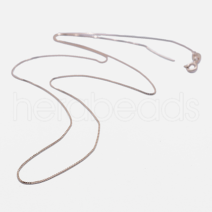 925 Sterling Silver Box Chain Necklaces STER-F039-45cm-05RG-1