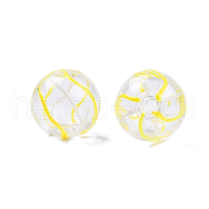 Transparent Glass Enamel Beads GLAA-G084-01B-1