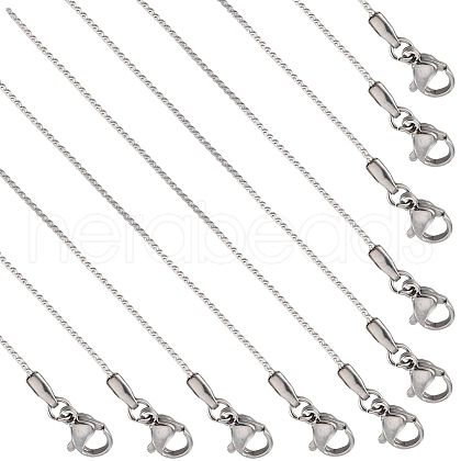 SUNNYCLUE 12Pcs 304 Stainless Steel Serpentine Chain Necklaces Set for Men Women NJEW-SC0001-15-1