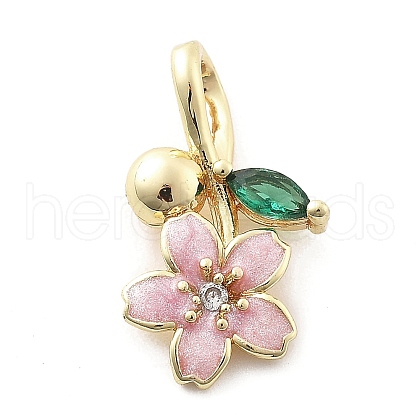Brass Micro Pave Cubic Zirconia Pendants X-KK-Q029-03G-1