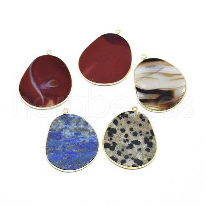 Natural Mixed Gemstone Pendants G-E526-09-1