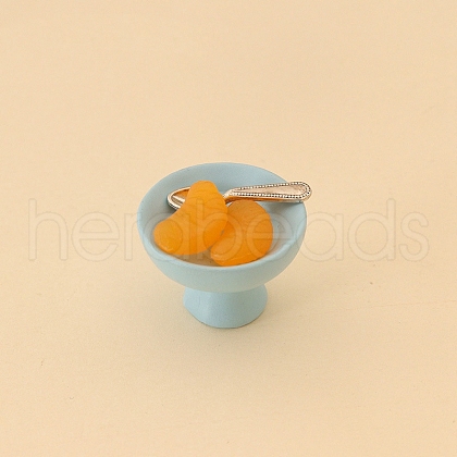 Resin Fruit & Bowl with Alloy Spoon Mini Model PW-WG8B840-02-1