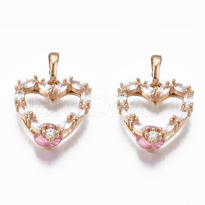 Brass Micro Cubic Zirconia Pendants KK-N235-026C-1