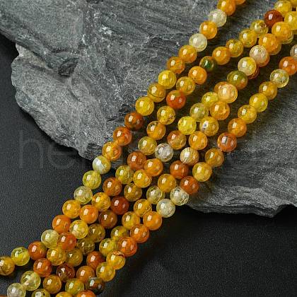 Dyed Natural Dragon Veins Agate Beads Strands X-G-C068-6mm-15-1