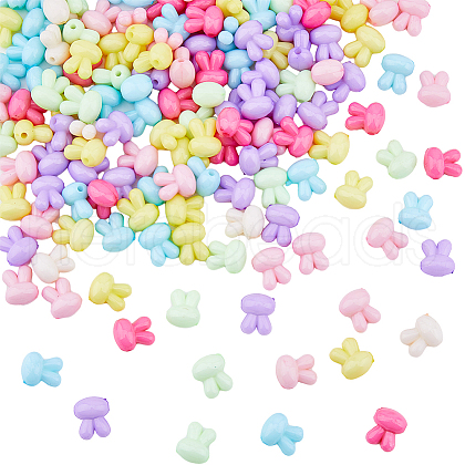 DICOSMETIC 150Pcs Opaque Solid Color Bunny Acrylic Beads MACR-DC0001-06-1