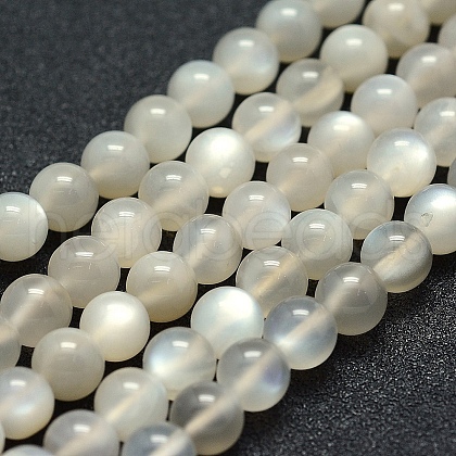 Natural White Moonstone Beads Strands G-P342-02A-6mm-AB-01-1