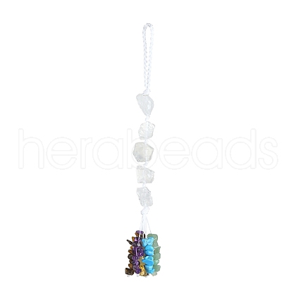 Nuggets Natural Quartz Crystal Pendant Decorations HJEW-JM00992-01-1