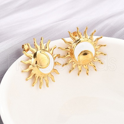 304 Stainless Steel Stud Earrings EJEW-D319-12G-1