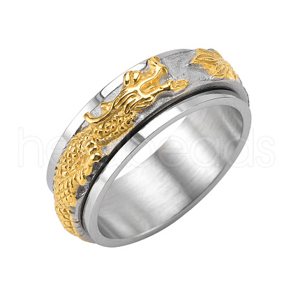 Dragon Stainless Steel Rotating Finger Ring PW-WG19507-10-1