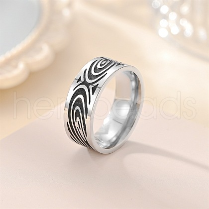 Retro 304 Stainless Steel Enamel Finger Rings for Men FS-WG366A7-11-1