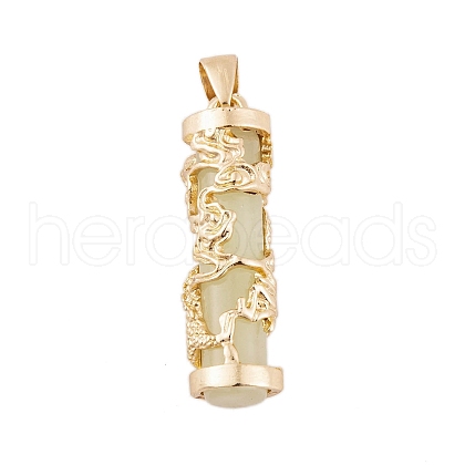 Synthetic Luminous Stone Column Pendants FIND-C058-01G-06-1