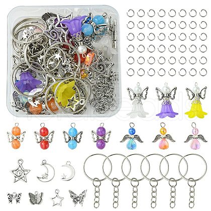 Alloy with Transparent Acrylic Pendants FIND-FS0002-33-1