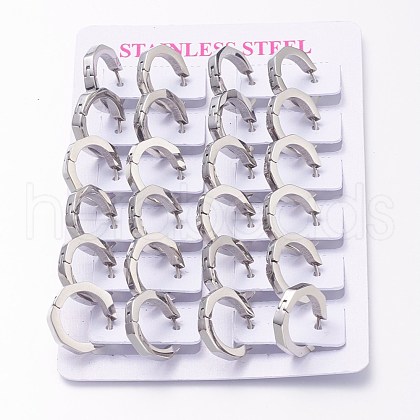 304 Stainless Steel Huggie Hoop Earrings EJEW-O099-11P-1