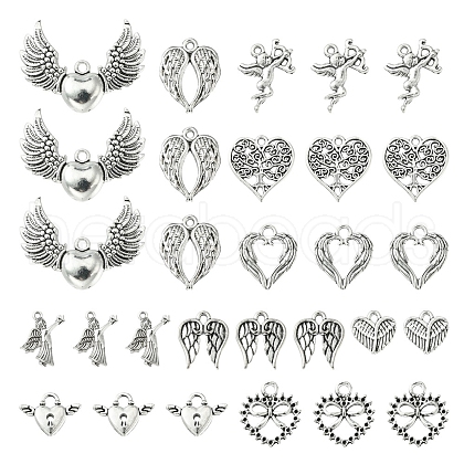 50Pcs 10 Style Tibetan Style Alloy Pendants FIND-YW0003-03-1