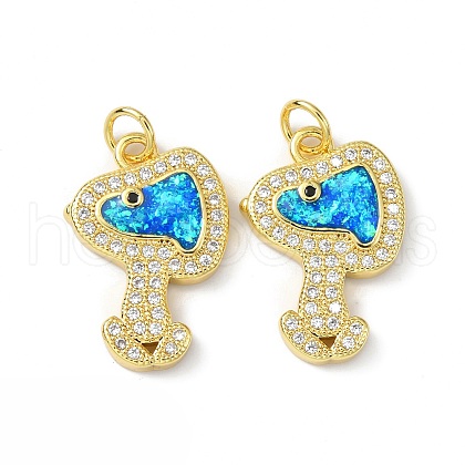 Brass Micro Pave Cubic Zirconia Pendants KK-A197-08G-1