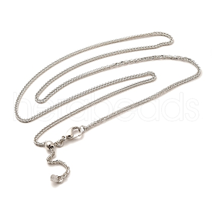 2mm Rack Plating Brass Wheat Chain Adjustable Slider Necklaces for Women Men MAK-L044-09P-1