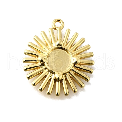 Sun Brass Pendant Cabochon Settings KK-P306-07G-1