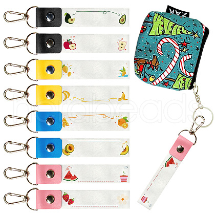 PU Leather & Cotton Name Marker Keychain AJEW-WH0514-015-1