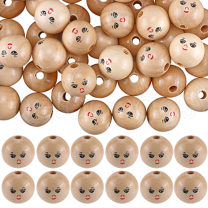 Gorgecraft 60Pcs Unfinished Natural Wood Beads WOOD-GF0002-21B-1