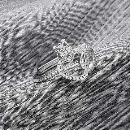 Brass Micro Pave Cubic Zirconia Adjustable Finger Rings for Women RJEW-M099-02P-1