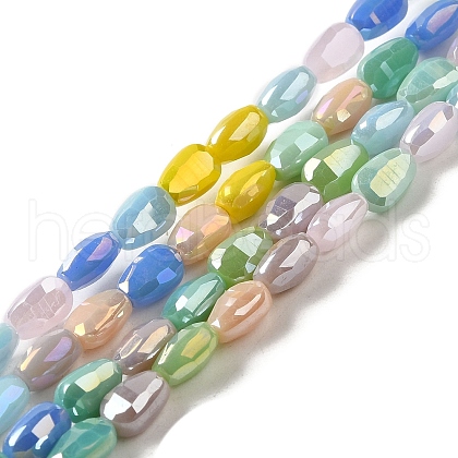 Electroplate Glass Beads Strands GLAA-Q098-C01-01-1