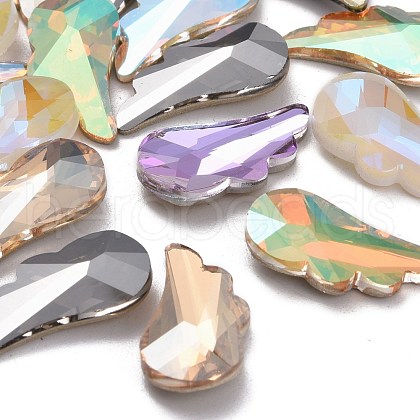 Glass Rhinestone Pointed Back Cabochons GLAA-P046-D-1
