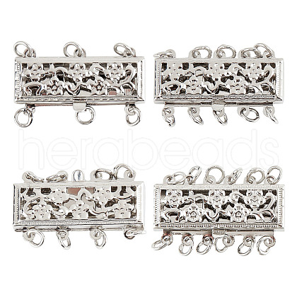 DELORIGIN 4Pcs 4 Styles Brass Box Clasps KK-DR0001-13-1