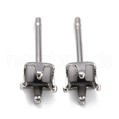 Non-Tarnish 304 Stainless Steel Stud Earring Settings STAS-B004-04P-F-1