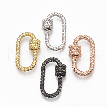 Brass Screw Carabiner Lock Charms KK-T047-02-1