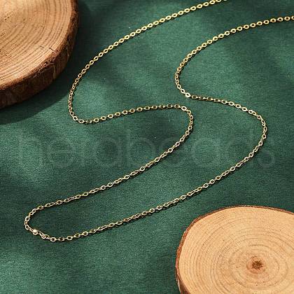 Ion Plating(IP) 304 Stainless Steel Cable Chain Necklaces NJEW-P248-01G-1