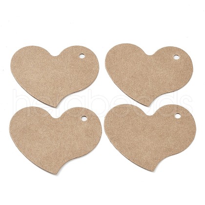 100Pcs Heart Shaped Kraft Paper Blank Price Tags CDIS-P008-01A-1