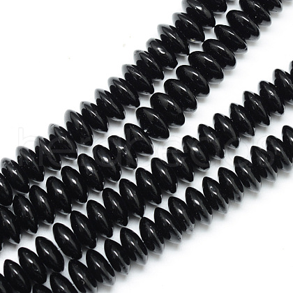 Synthetic Black Stone Bead Spacer Strands G-R359-3x6-01-1-1