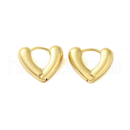 Heart Brass Hoop Earrings for Women KK-B089-37G-1