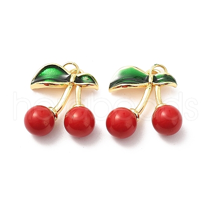 Brass Enamel Pendants KK-L237-018G-1
