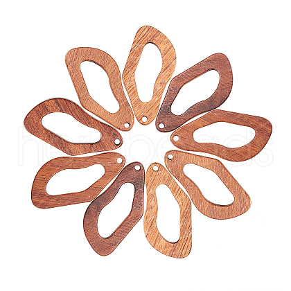 20Pcs Walnut Wood Hollow out Pendants WOOD-CJ0001-22-1