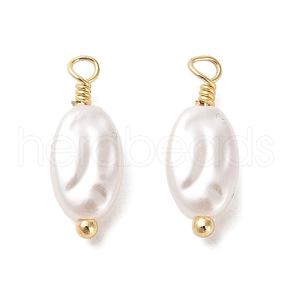 ABS Plastic Imitation Pearl Pendants KK-M266-31G-1