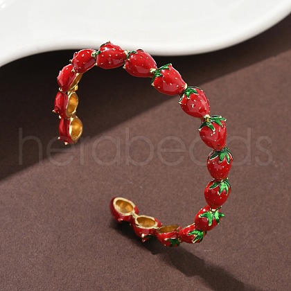 Brass Enamel Cuff Bracelets BJEW-L703-02B-G-1