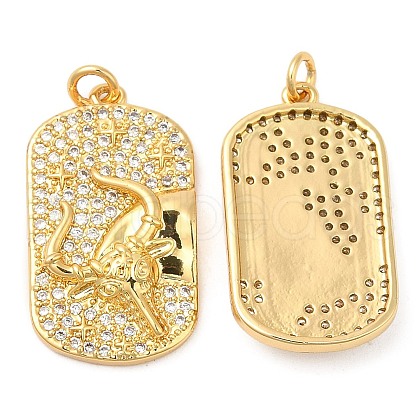 Brass Micro Pave Cubic Zirconia Pendants KK-P236-17G-1