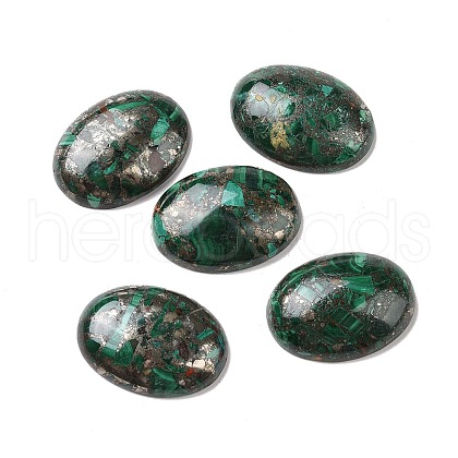 Natural Malachite Cabochons G-E464-42U-1