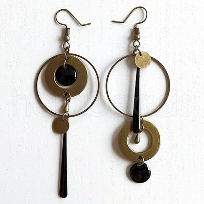 Asymmetric Alloy Dangle Earrings FS-WG7C7E4-01-1