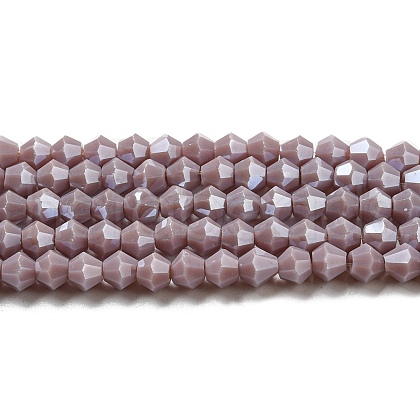 Opaque Solid Color Electroplate Glass Beads Strands GLAA-F029-P4mm-C13-1