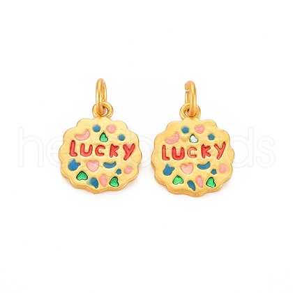 Rack Plating Alloy Enamel Pendants ENAM-S130-19B-1