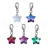 Electroplate Glass Star Pendant Decoration HJEW-JM01583-02-1