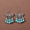 Bohemian tassel turquoise earrings JU8957-16-1