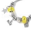 Brass European Beads Charm Bracelets BJEW-JB11586-01-3