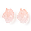 Baking Painted Transparent Glass Petal Beads DGLA-N004-16-2