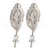 Rack Plating Brass Studs Earrings Finding KK-T072-09P-1