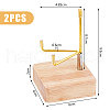 Square Wooden Crystal Rock Display Easels with Iron Holder ODIS-WH0038-28B-G-2
