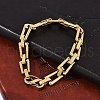 304 Stainless Steel Trapezoid Link Chain Bracelets for Women Men BJEW-F488-40G-2