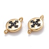 Brass Micro Pave Clear Cubic Zirconia Beads Links Connectors X-ZIRC-M114-34G-1